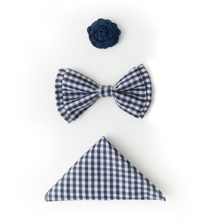 Bowtie, Pocket Square and Lapel Button Set