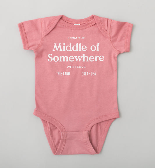 Middle of Somewhere Onesie - Mauve