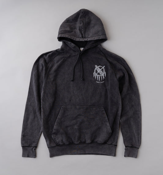 Ouroboros Shield Pullover Hoodie - Washed Black