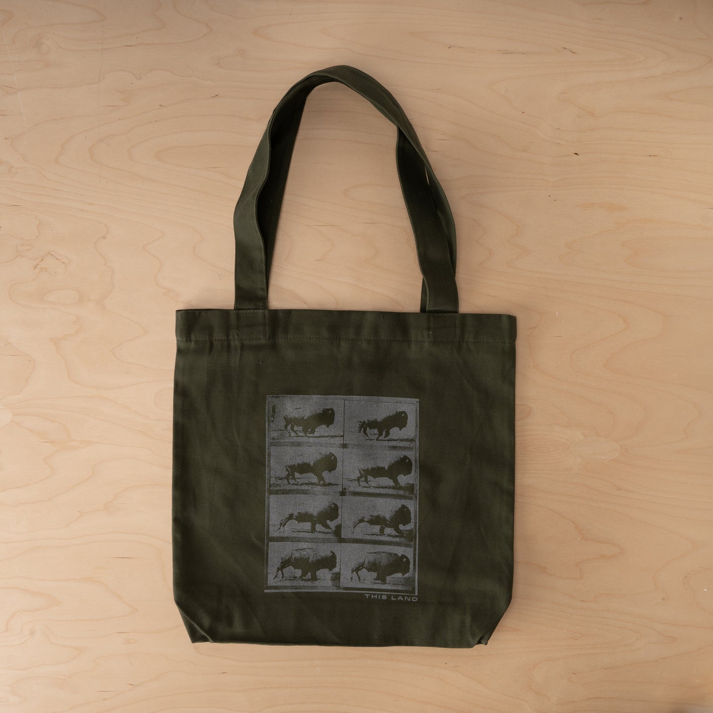 Running Bison Tote Bag - Forest Green